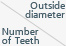 Outsid diameter, Number of Teeth